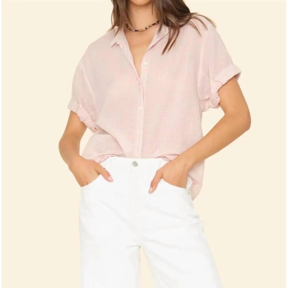 XIRENA Women’s Channing Button Down Shirt size XL NWOT Short Sleeve